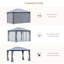 Abri de jardin, structure en aluminium, abri de jardin avec auvent et moustiquaire, jardin, pelouse, cour et terrasse