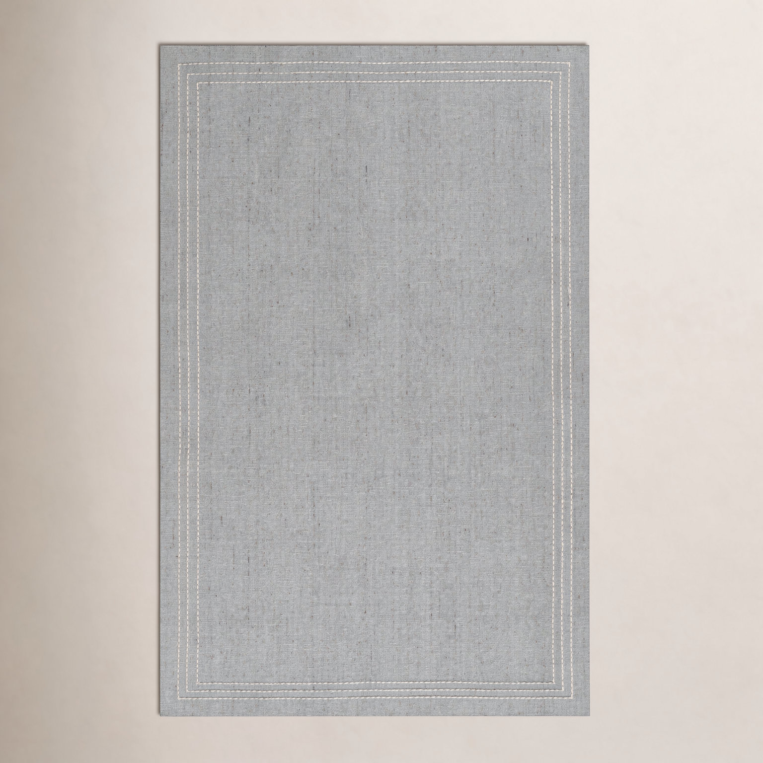 Patton Light Blue Hand-Loomed Wool Rug, Rectangle 3'6" x 5'6"