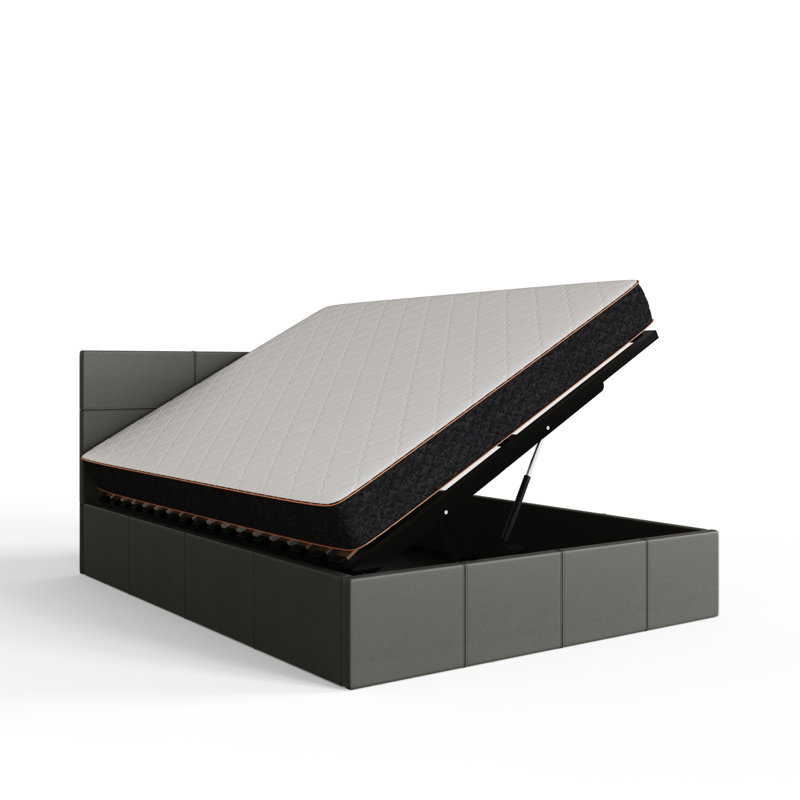 Basso Upholstered Ottoman Storage Bed, Small Double (4'), Grey