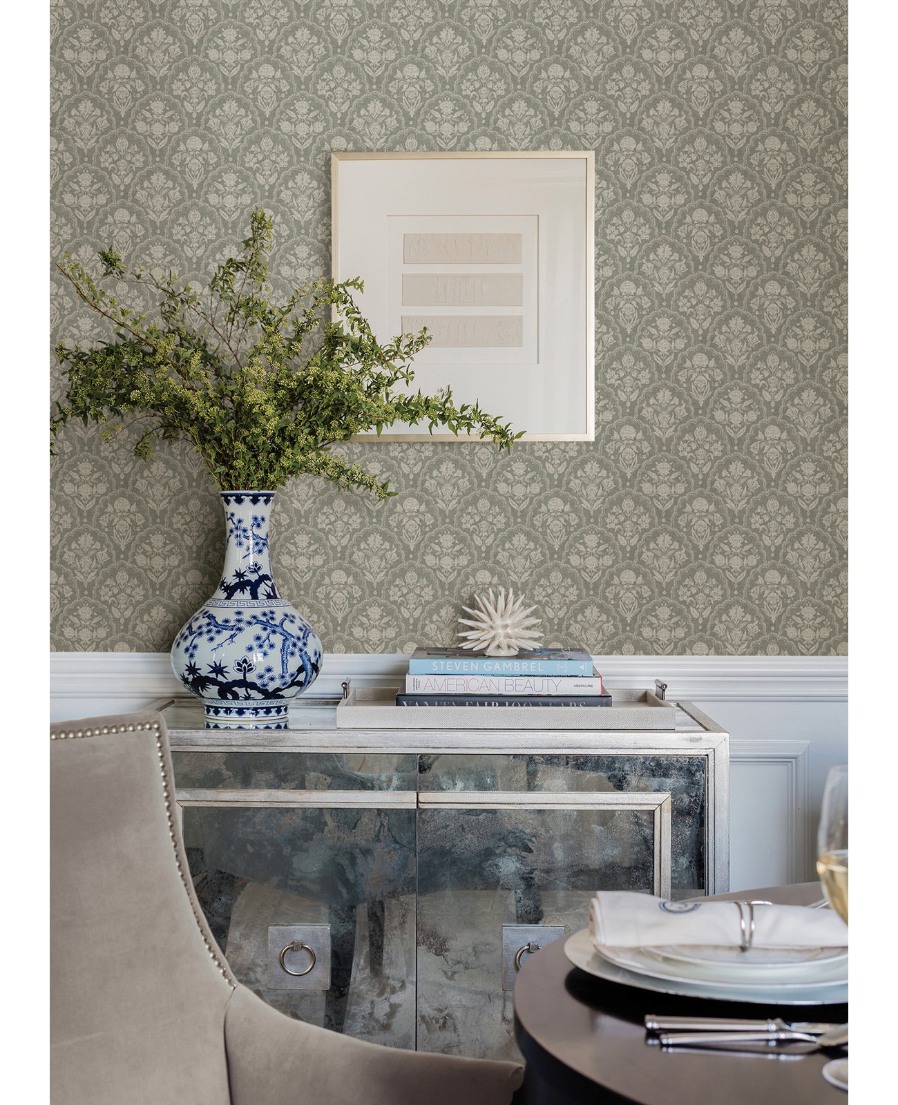 Fishscale Wallpaper Double Roll, Green