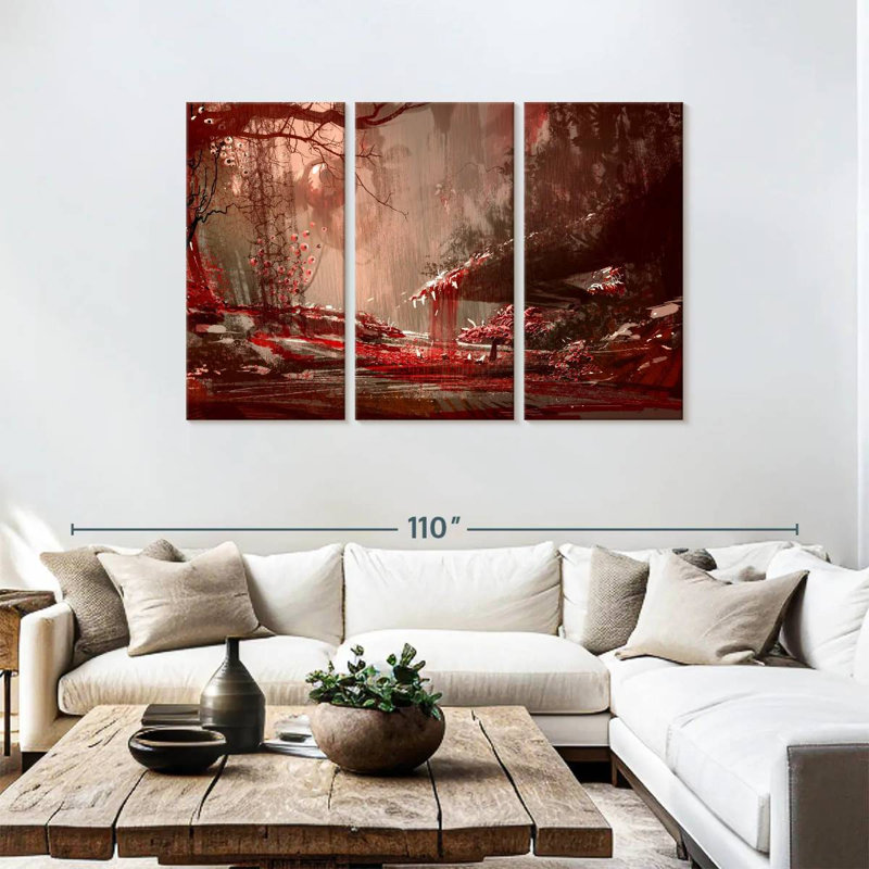 Kelan Blood Red Forest, 48" H x 74" W