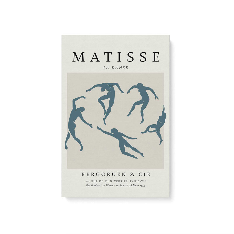 Matisse's La Danse en bleu minuit, Toile tendue, H 18 po x l 12 po x P 1,25 po