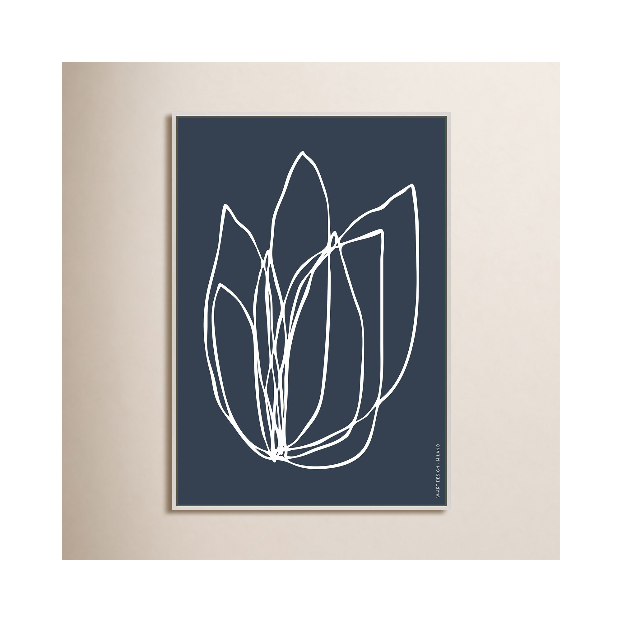 Tracings 2 by Romina Gadler, White Framed Canvas, 50" H x 35" W x 1.25" D
