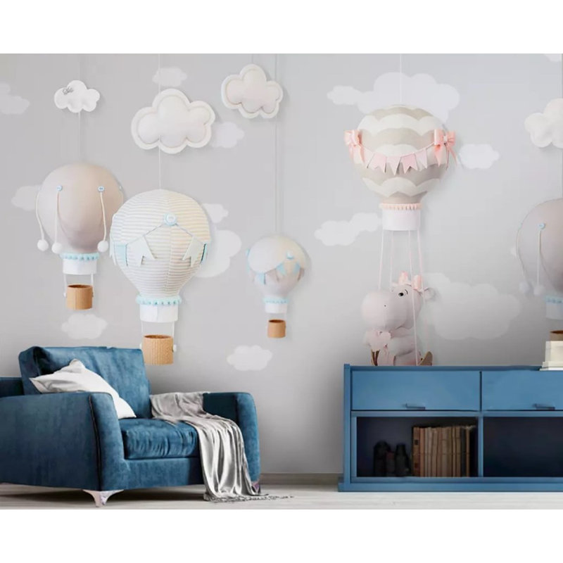 Murale de petits ballons à air chaud, L 8,83 pi x l 15,58 pi