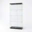 4-Tier Double Door Glass Display Cabinet,  Large Floor Standing Curio Cabinet with Toughened Glass, Optional LED Lighting, Black / White-1083023860-1083023859