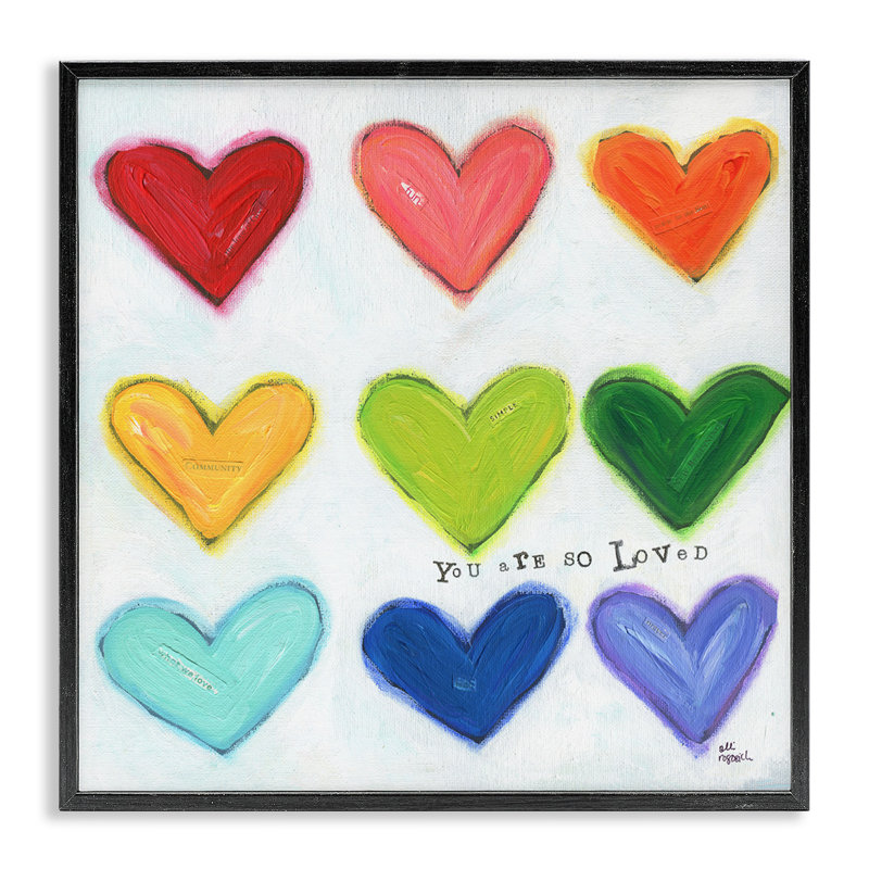 «You Are So Lived Rainbow Hearts», estampe numérique par Alli Rogosich, H 12 po x l 12 po x P 1,5 po