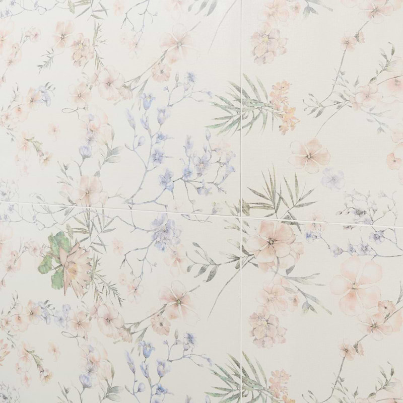 Wakana 24x48 Artisan Decor Matte Porcelain Tile, Spring White