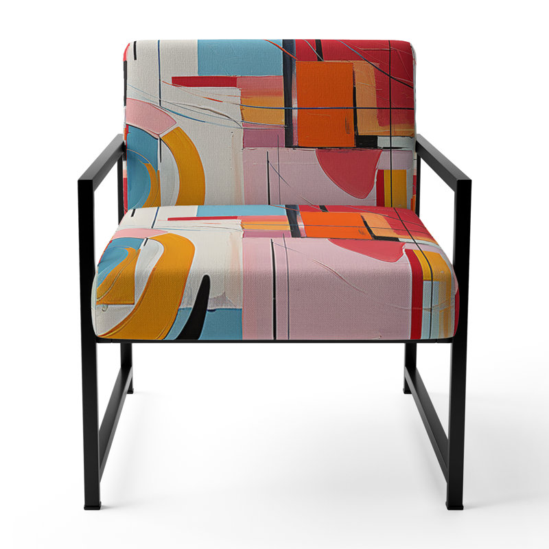 Chaise d'appoint Pop Art Geometric Harmony I, Noir
