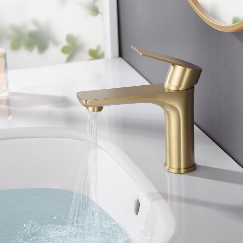 SUMERAIN Contemporary Bathroom Faucet, Single-Hole Single-Handle Deck Mount Bathroom Sink Faucet with Ceramic Cartridge & Aerator, Multi-Finish Options, DIY Friendly