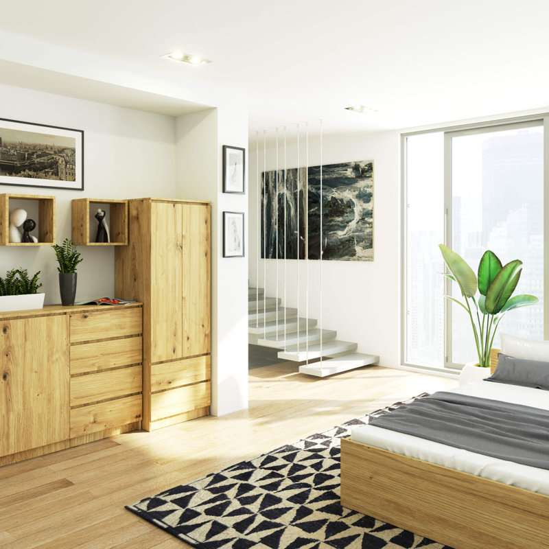Silenus 2 Door Manufactured Wood Wardrobe, 180cm H x 60cm W x 51cm D