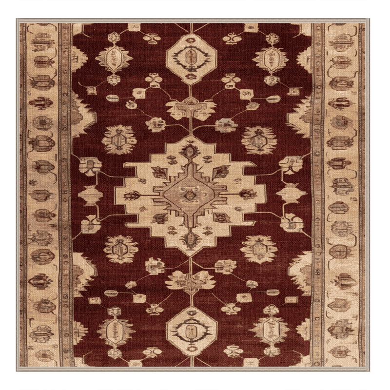 Tapis brun lavable à la machine, Carré 5 pi