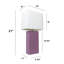 Lampe de table en cuir 21 po avec abat-jour rectangulaire en lin blanc-81096631-105865462-105848919