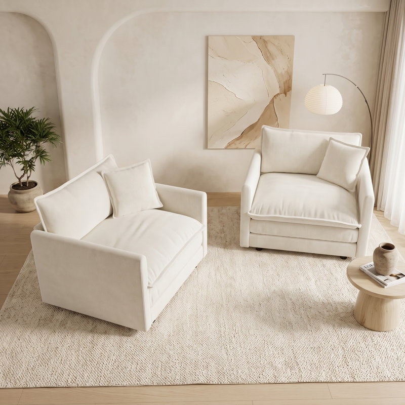 Upholstered 41.01 " Microfiber / Microsuede Sectional