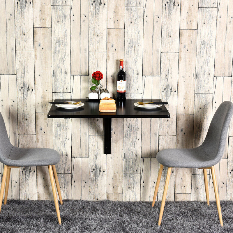 Way Wick Extendable Pine Solid Wood Base Dining Table, Black
