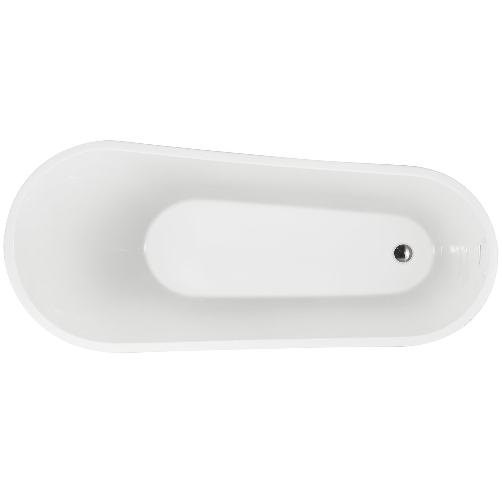 54" Freestanding Soaking Fiberglass Bathtub, Glossy White