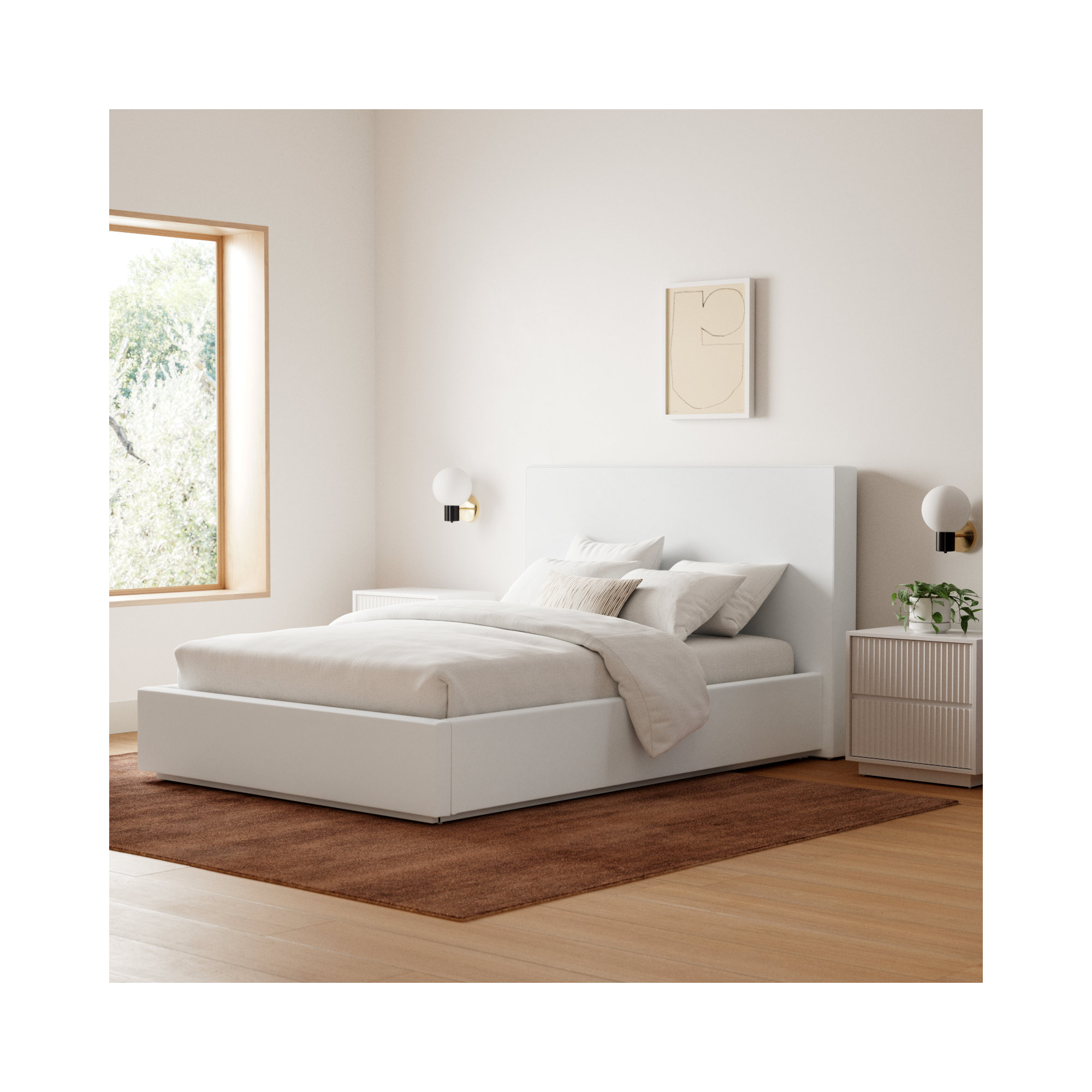 Baccarat Upholstered Bed, Queen, Pearl
