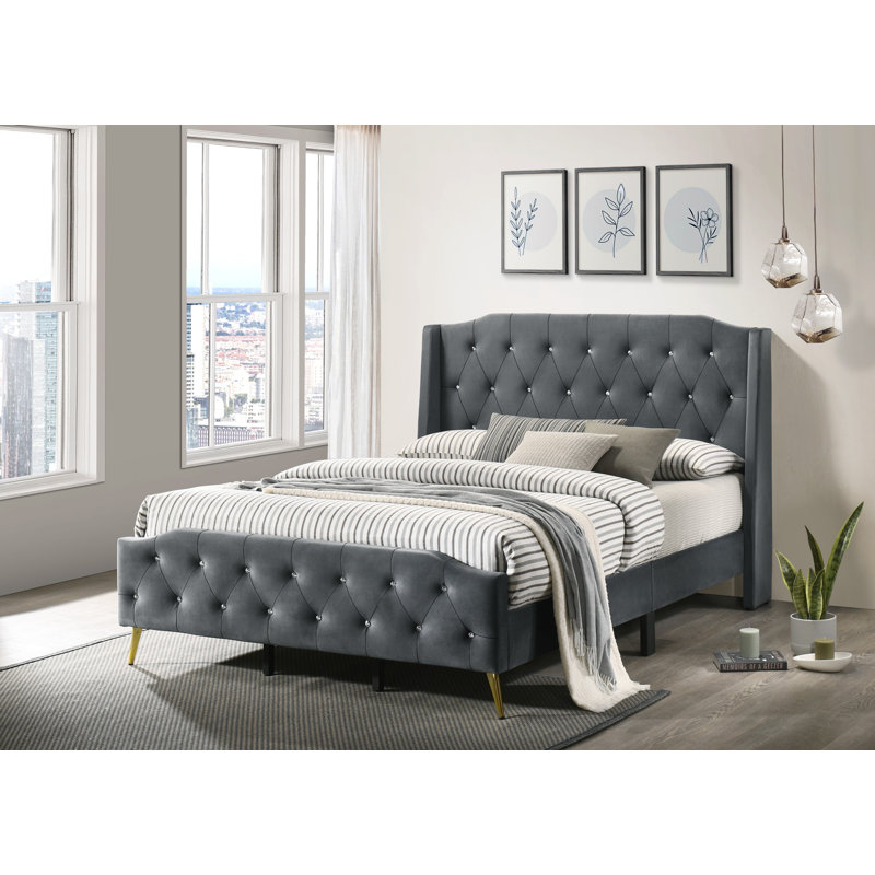 Pacifica Upholstered Bed, Kingsize (5'), Dark Grey
