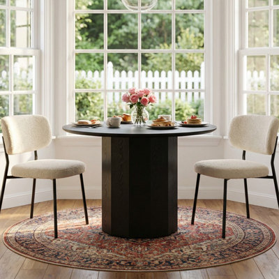 Table de salle à manger moderne moderne 46 "en bois avec piédestal en bois massif