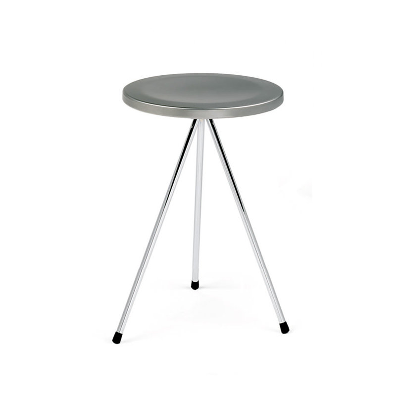 Anakie Metal Accent Stool, Chrome/Steel