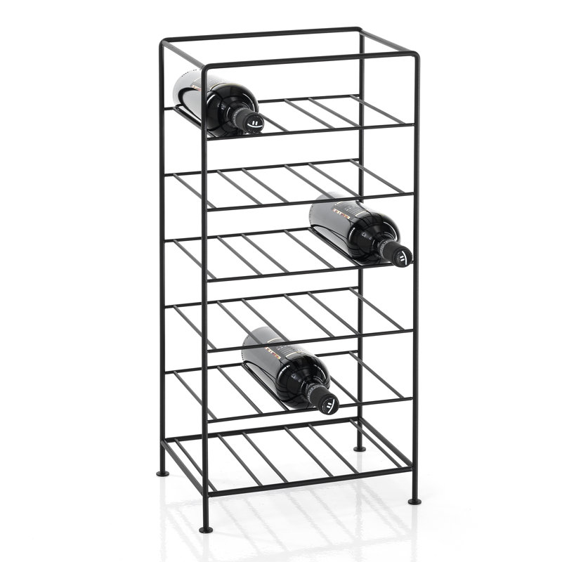 Swedish Hill 18 Bottle Floor Wine Bottle Rack in Matte Black