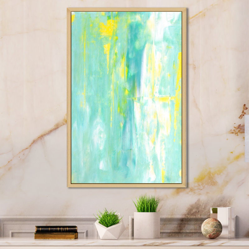 Art moderne gris et bleu II 2FL47711, H 20 po x l 12 po x P 1 po, Encadrement brun