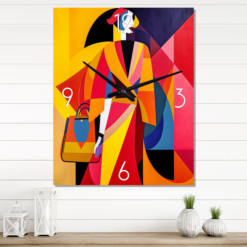 Jalencia - Horloge murale femme pop art surdimensionnée, H 32 po x l 24 po x P 1 po