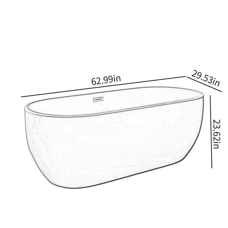 Ensemble de douche et baignoire incurvée incurvée l 62,99 po x H 23,62 po, Orange