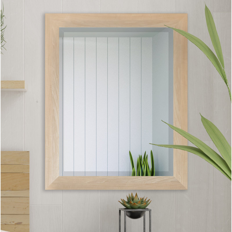 Miroir biseauté moderne / contemporain Ungar, 37,5 po x 33,5 po, Érable blond