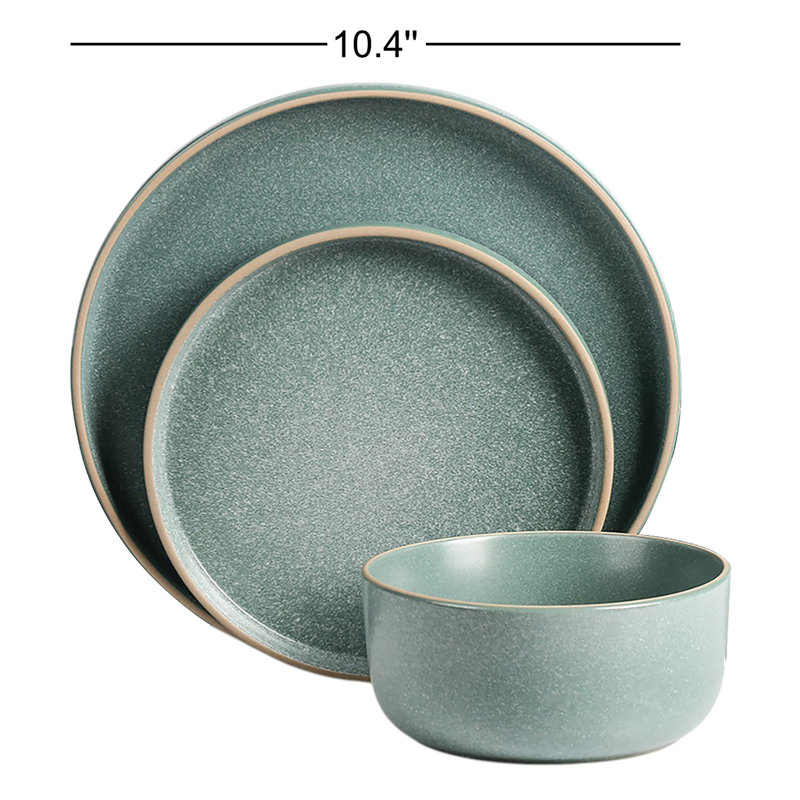 Service de table 12 pièces Earth & Clay Amber, Vert