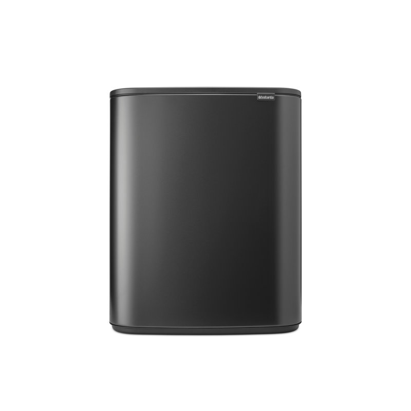Bo Touch Bin, 60 litre, with 1 inner Plastic Bucket, Matt Black
