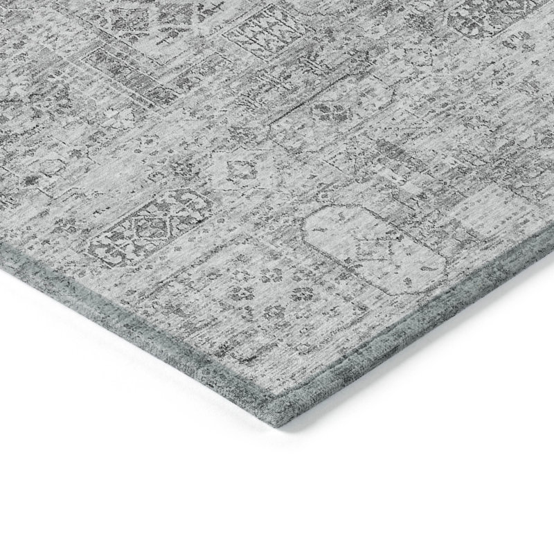 Tapis intérieur / extérieur rectangulaire à envers antidérapant 1 pi 8 po x 2 pi 6 po Everlee