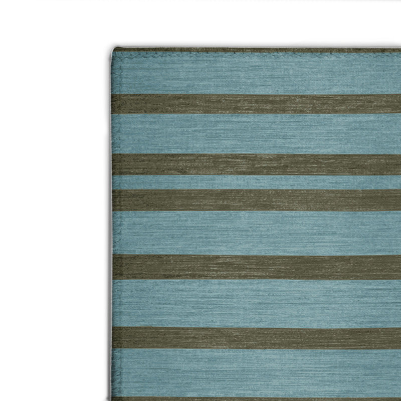 HorizontalStripes Gray Indoor and Outdoor Area Rug, Rectangle 2' x 3'
