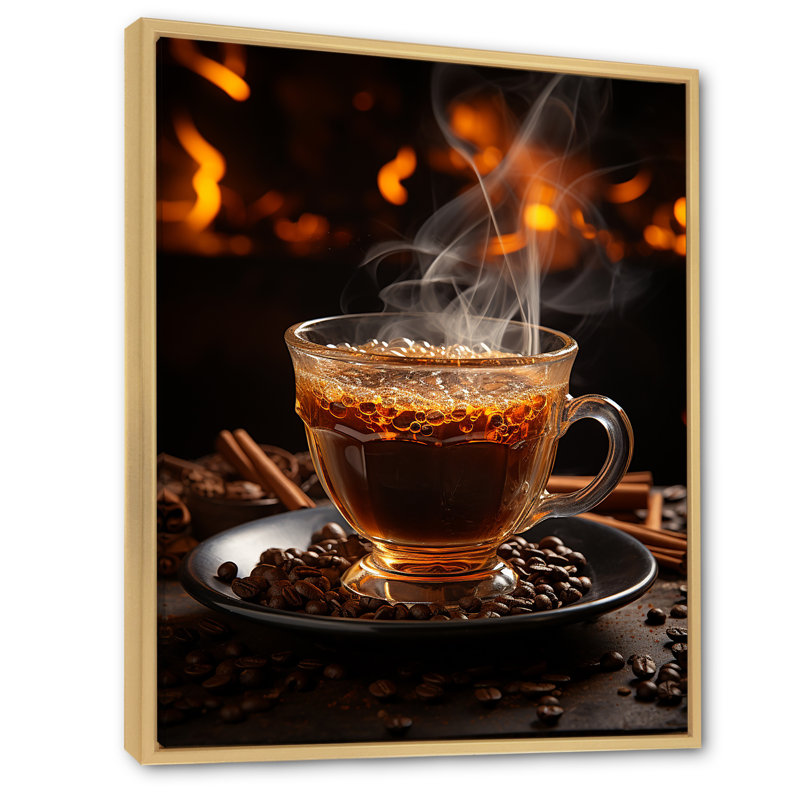 " Cuba Aroma Coffee Harmony ", Natural Floater Framed, 40" H x 30" W x 1.5" D