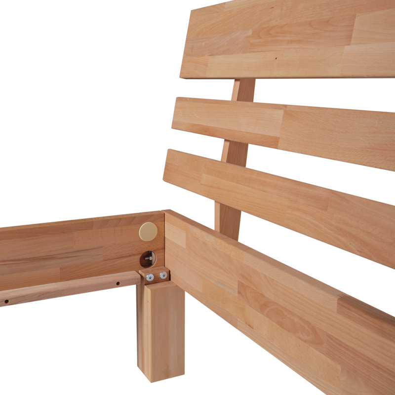 Rosalind Solid Wood Bed, Beech, European Single (90 x 200cm)