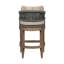 Hareton Outdoor Counter or Bar Stool in Eucalyptus Wood with Gray Rope an Olefin Cushions-93692953