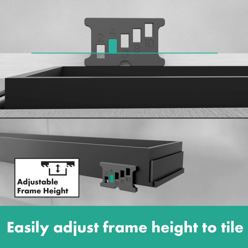 Hansgrohe RainDrain Match Trim Zero/ Tile 31 1/2" with Height Adjustable Frame, Brushed Stainless Steel