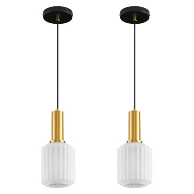 Ensemble de 2 luminaires suspendus sphériques modernes en verre givré