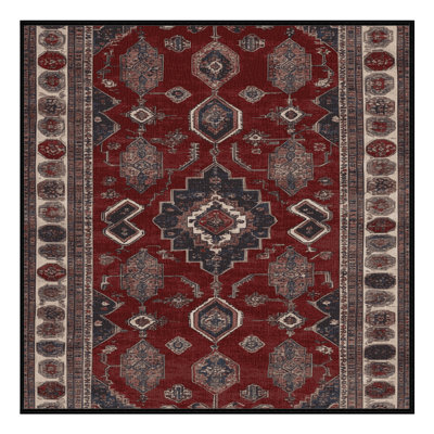Machine Washable Persian Black Area Rug