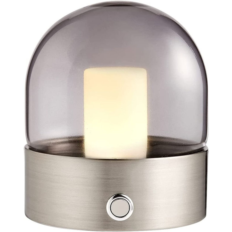 Lampe de table 4 "avec USB Deleah, Nickel brossé