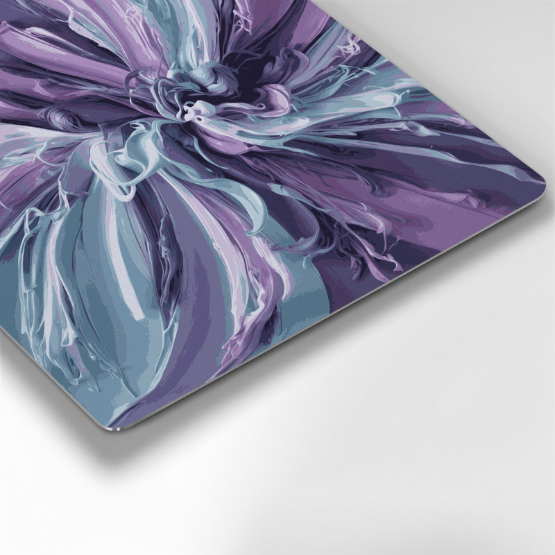 «Lyrical Abstraction 19», art mural en métal mauve, H 8 po x l 8 po