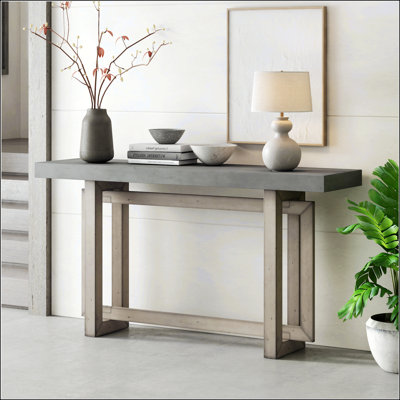 Console contemporaine avec plateau en bois