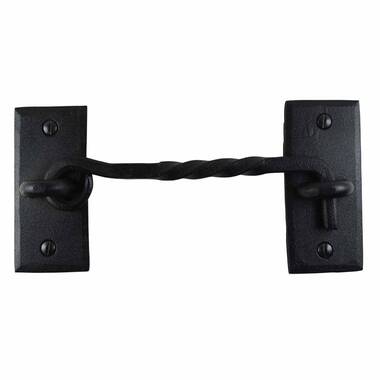 Signature Hardware 916131-8 8 inch Iron Cabin Door Hook Latch - Black