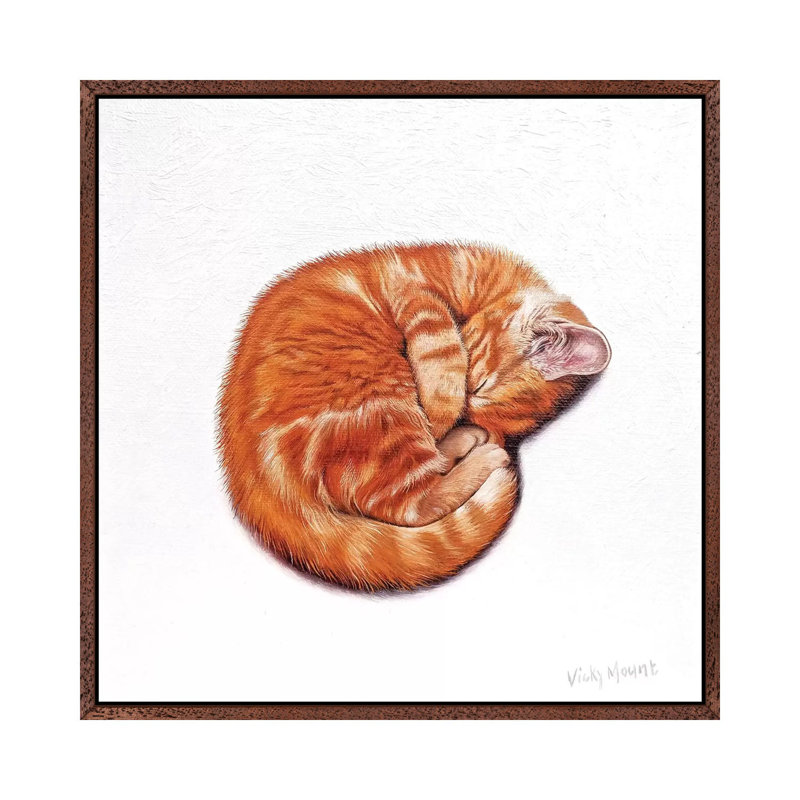 Clementine by Vicky Mount - Painting on Canvas, 66.04 cm H x 66.04 cm W, Classic Brown Wood Framed
