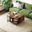 Table basse à plateau relevable avec rangement Farmhouse - Table de salon à hauteur réglable de 31,5 po