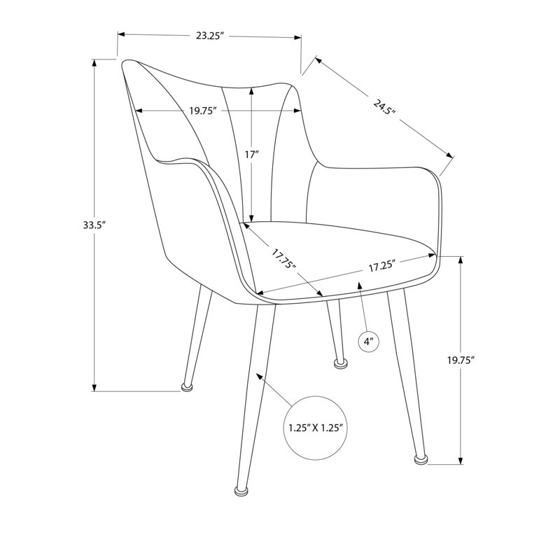 Chaise de salle à manger, 35 po de hauteur, ensemble de 2, rembourrée, latérale, salle à manger, cuisine contemporaine, moderne