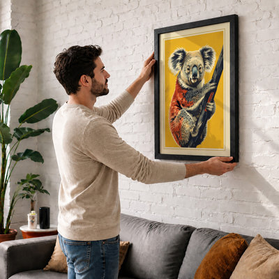 Koala on Branch Modern - Framed Print