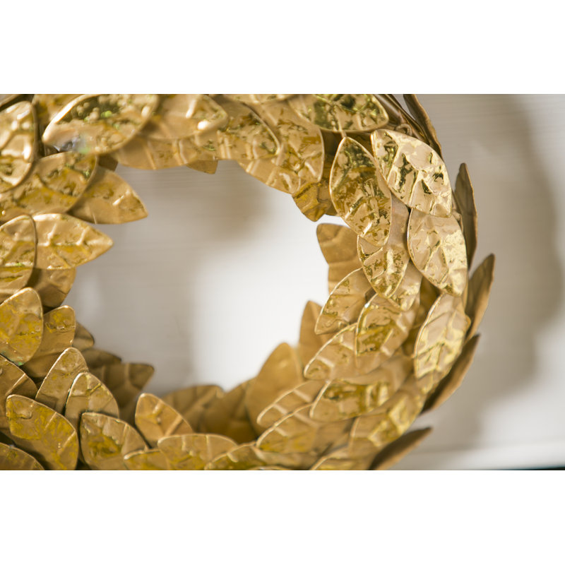 Couronne de feuille de magnolia en métal doré 10 po