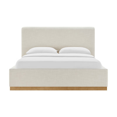 Delpha Grounded Upholstered Wood Base Bed