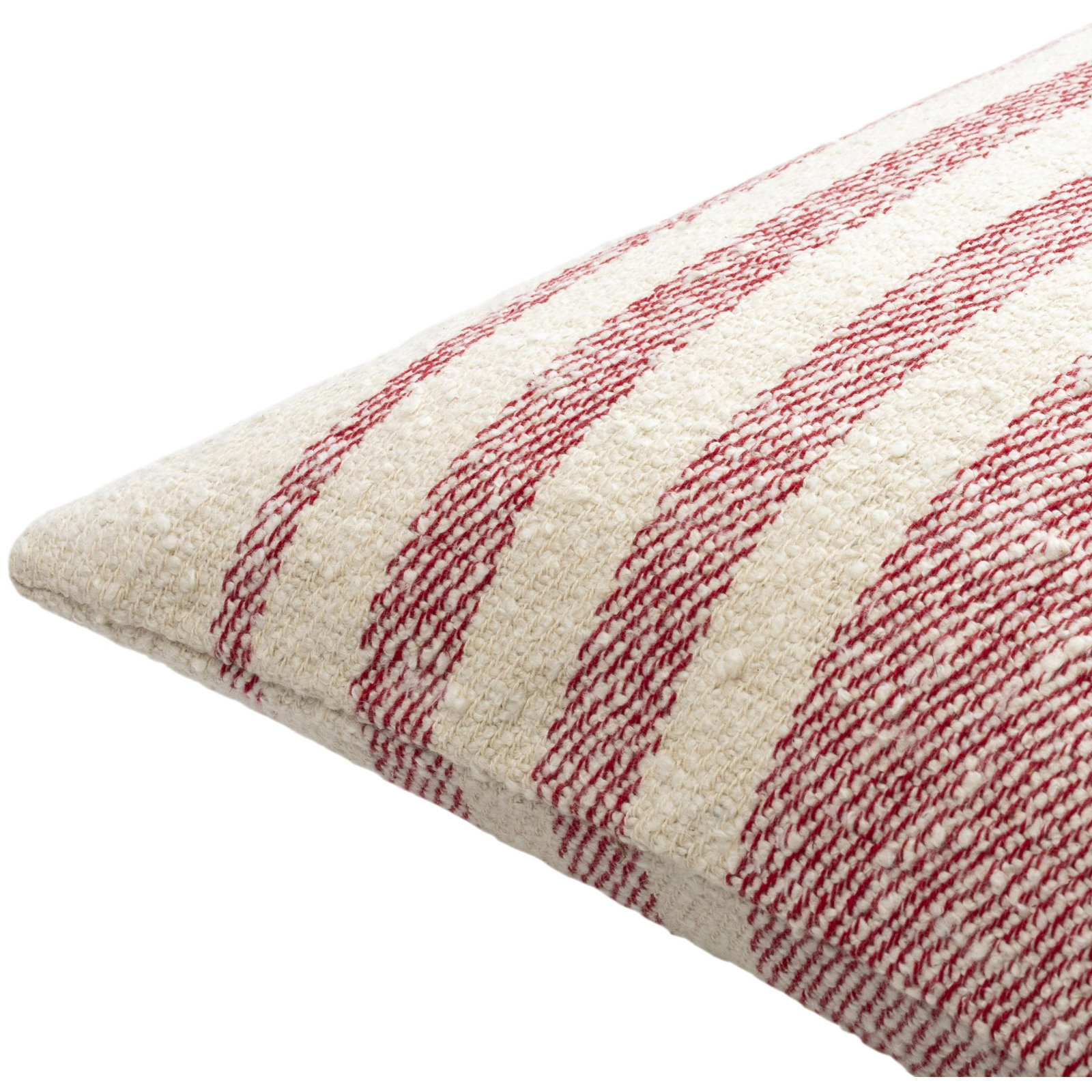 Sorden Striped Cotton Throw Pillow, Coral, Pillow Cover Only - No Insert, 18" x 18"