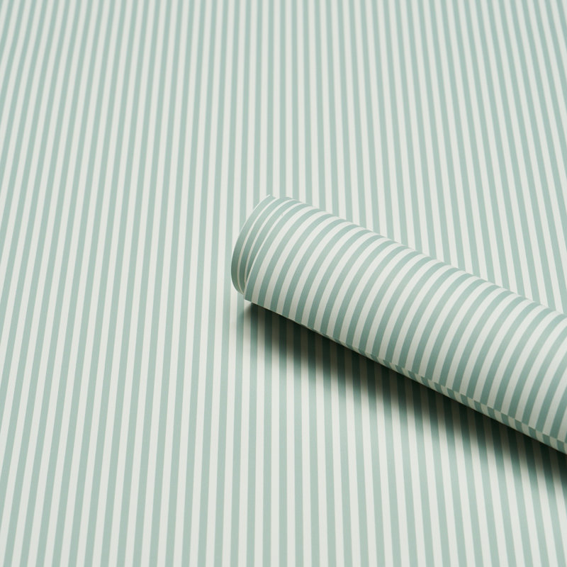 Papier peint étroit à rayures Emma, Sarcelle